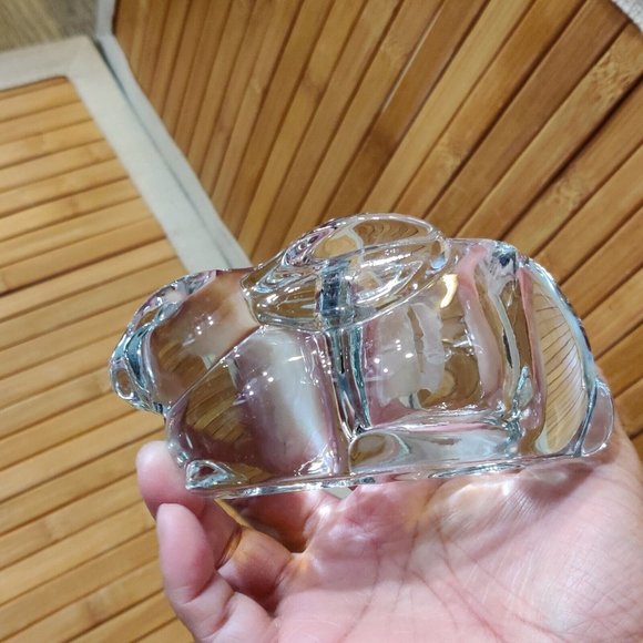 Vintage Indiana Glass Easter Bunny Clear Crystal Votive Tea Light Candle Holder - Picture 7 of 10
